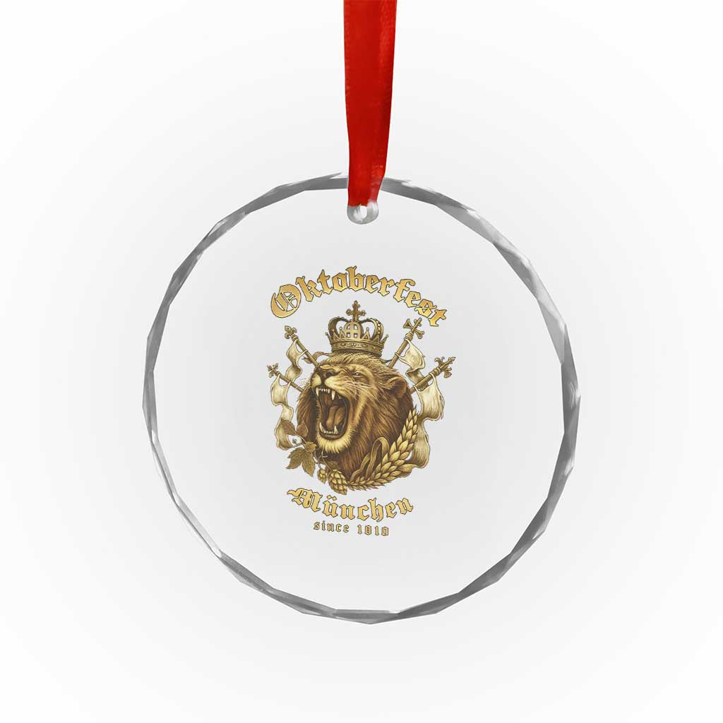 Oktoberfest Munchen Roaring Lion Crystal Glass Ornament Since 1810 Crown and Beer Weapon TS02 Print Your Wear