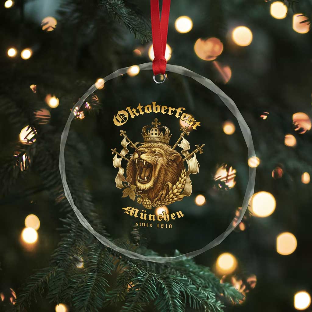 Oktoberfest Munchen Roaring Lion Crystal Glass Ornament Since 1810 Crown and Beer Weapon TS02 Print Your Wear