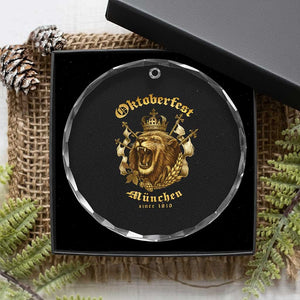Oktoberfest Munchen Roaring Lion Crystal Glass Ornament Since 1810 Crown and Beer Weapon TS02 Print Your Wear