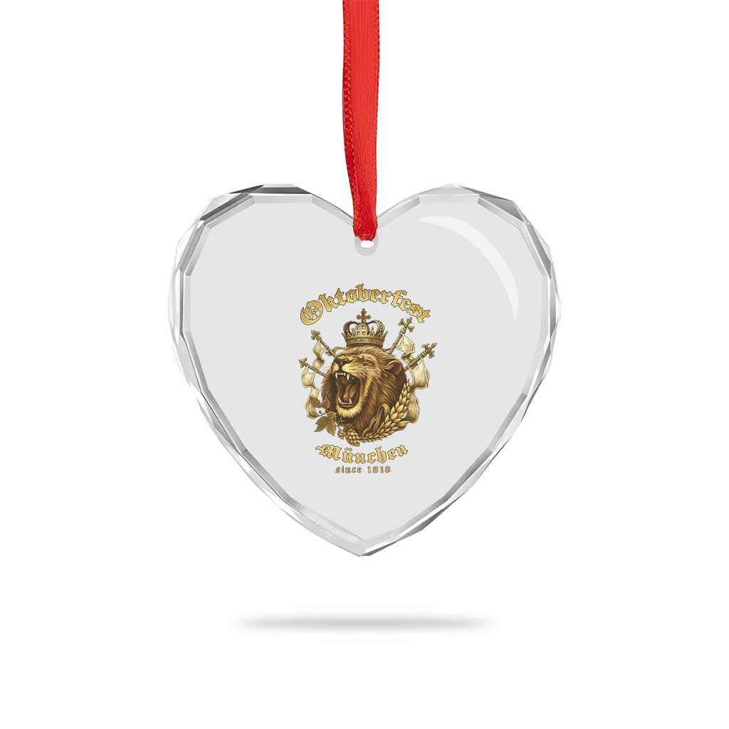 Oktoberfest Munchen Roaring Lion Heart Crystal Glass Ornament Since 1810 Crown and Beer Weapon TS02 Print Your Wear