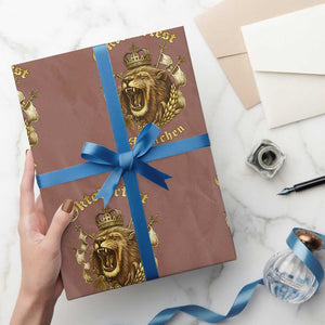Oktoberfest Munchen Roaring Lion Wrapping Paper Roll Since 1810 Crown and Beer Weapon TS02 Mocha Print Your Wear