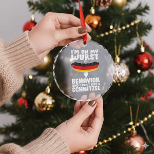Oktoberfest On My Wurst Behavior Crystal Glass Ornament Dont Give Schnitzel Funny German TS10 Print Your Wear