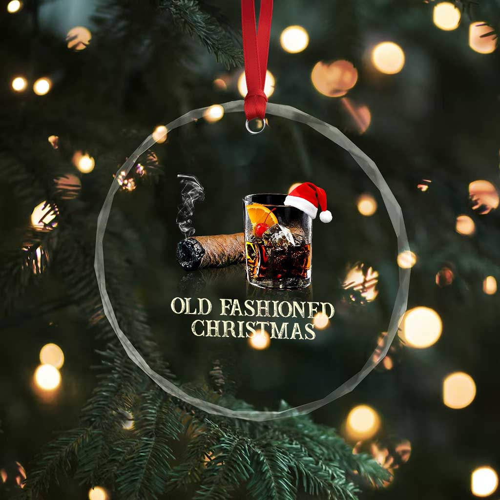Old Fashioned Cocktail Christmas Crystal Glass Ornament Funny Bourbon Cocktail Drink TS10 Print Your Wear
