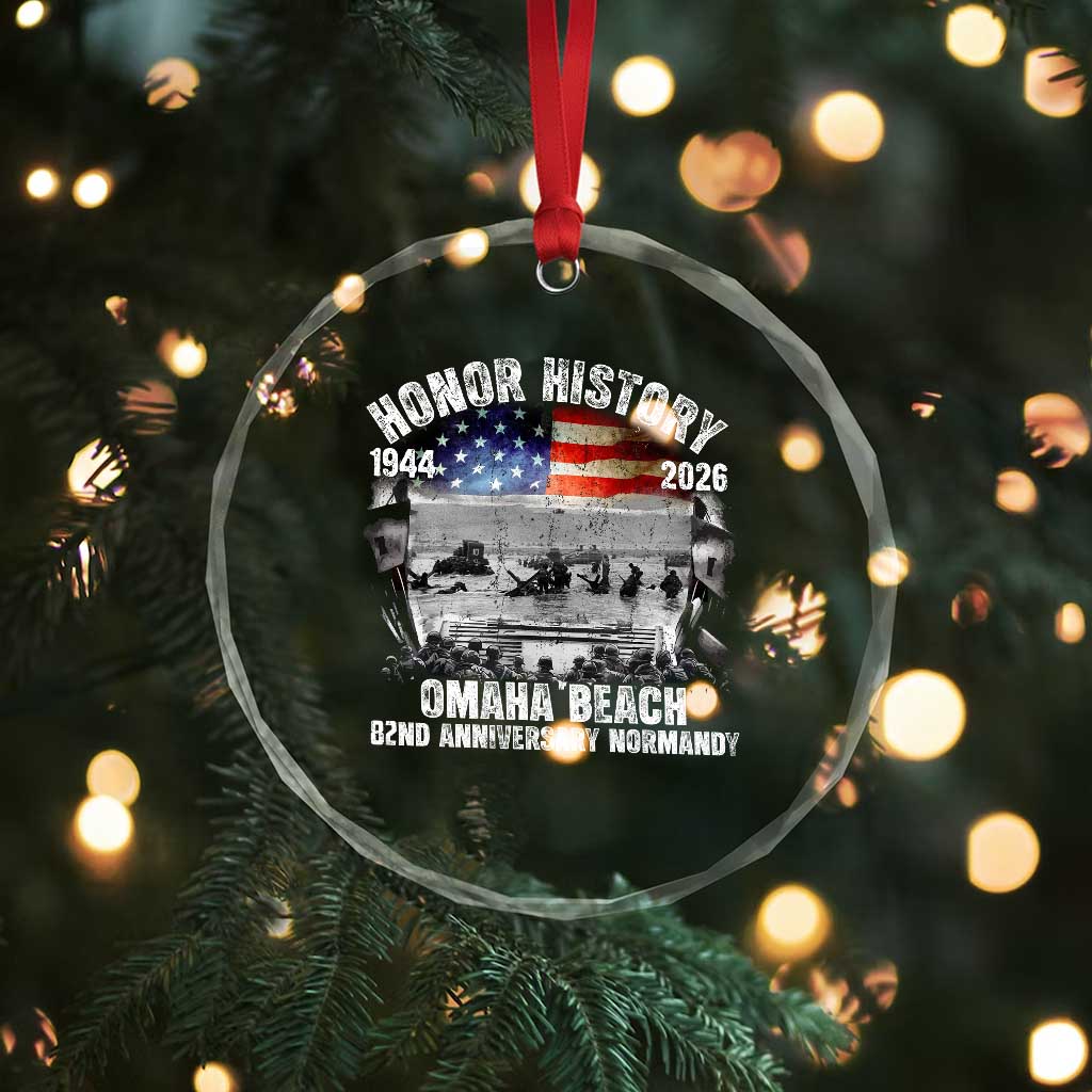 Omaha Beach D Day Crystal Glass Ornament 82nd Anniversary Honor History Normandy WWII TS11 Print Your Wear