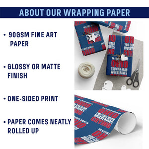 On A Quiet Night In Ohio You Can Hear Wolverines Crying Wrapping Paper Roll TS10 Print Your Wear