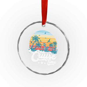 On Cruise Time Crystal Glass Ornament Retro Summer Vacation Cruising TS10 Print Your Wear