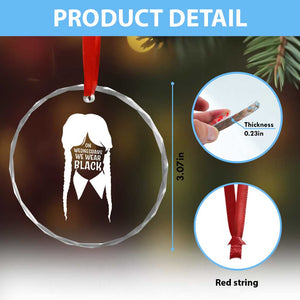 On Wednesdays We Wear Black Crystal Glass Ornament Goth Halloween TS10 Print Your Wear