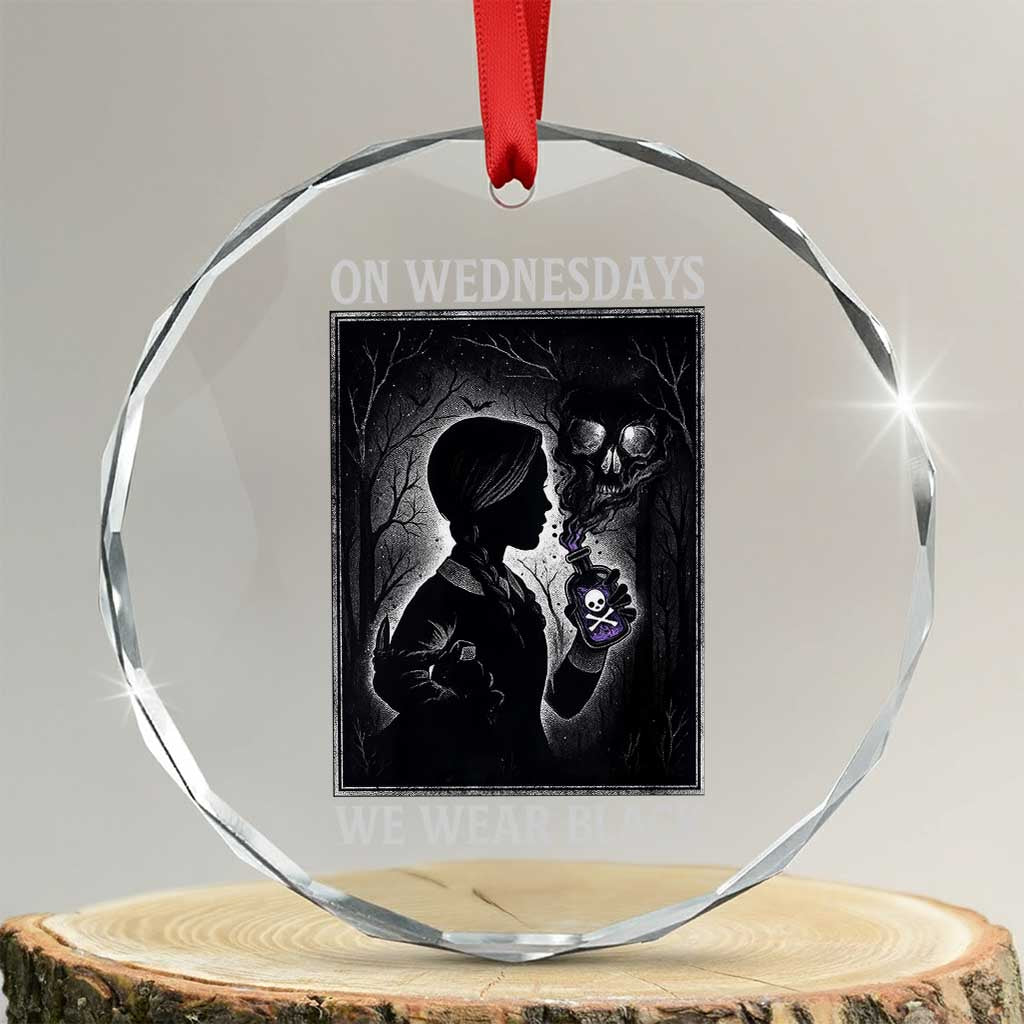 On Wednesdays We Wear Black Crystal Glass Ornament Tarot Card Goth Halloween TS10 Transparent Glass 3'' Circle Print Your Wear