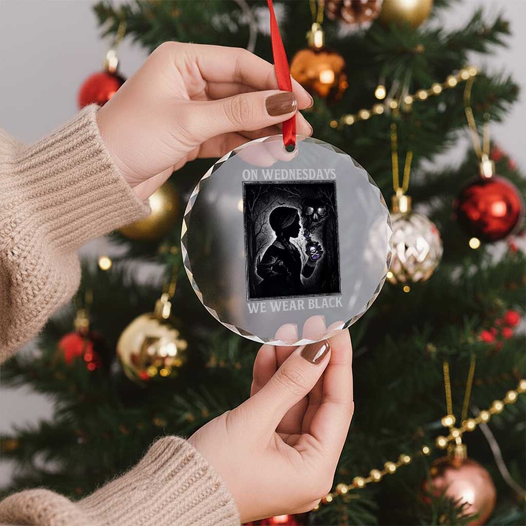On Wednesdays We Wear Black Crystal Glass Ornament Tarot Card Goth Halloween TS10 Print Your Wear