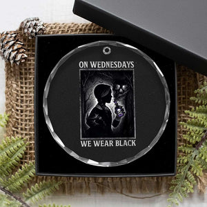 On Wednesdays We Wear Black Crystal Glass Ornament Tarot Card Goth Halloween TS10 Print Your Wear