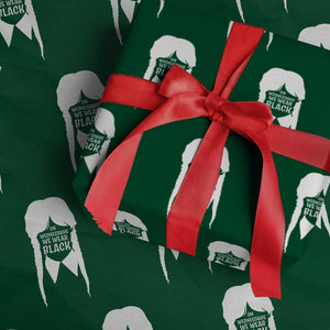 On Wednesdays We Wear Black Wrapping Paper Roll Goth Halloween TS10 Green Print Your Wear