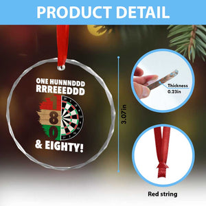 One Hundred And Eighty Crystal Glass Ornament Funny Darts Player Gift TS12 Print Your Wear