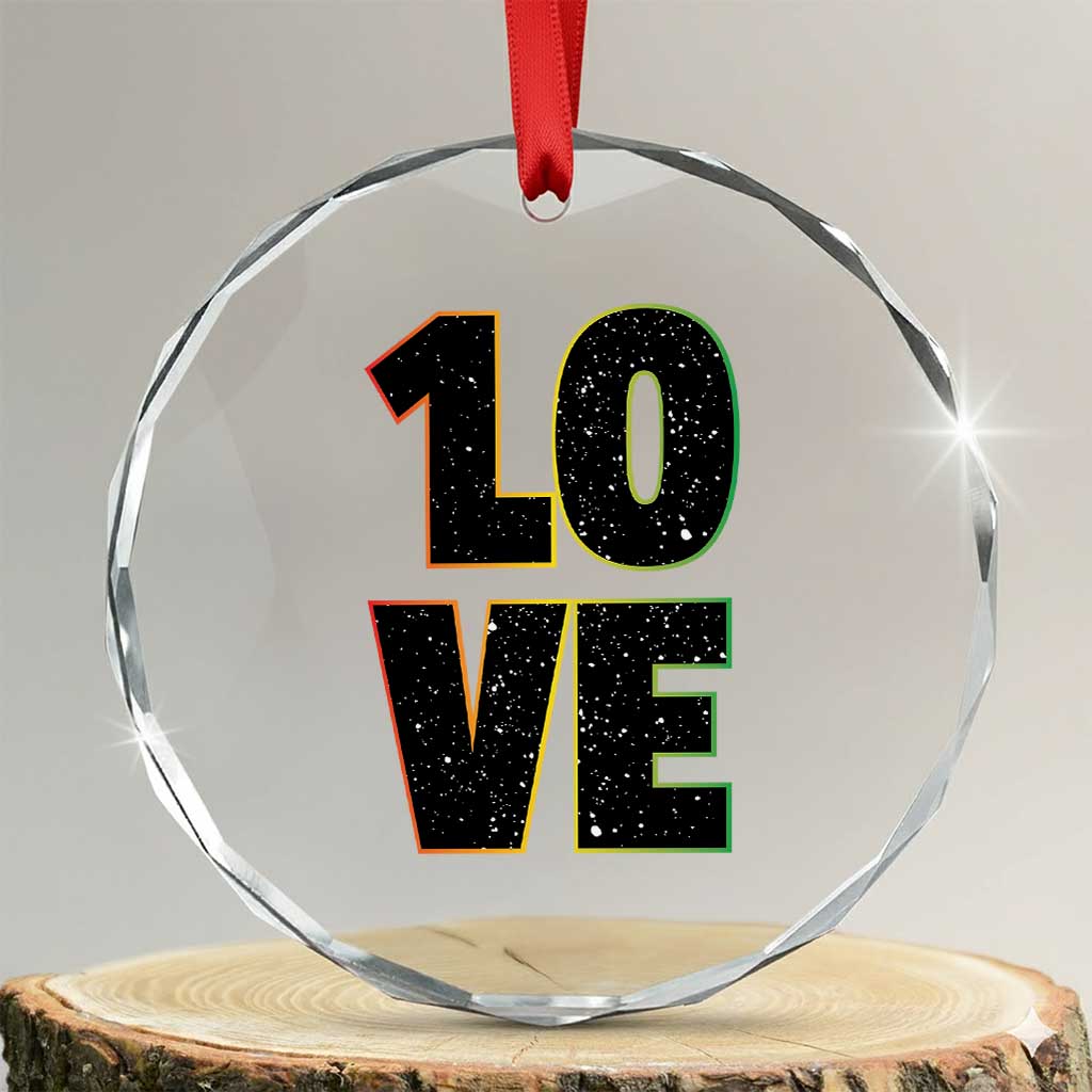 One Love Jamaican Rasta Reggage Music Crystal Glass Ornament TS10 Transparent Glass 3'' Circle Print Your Wear
