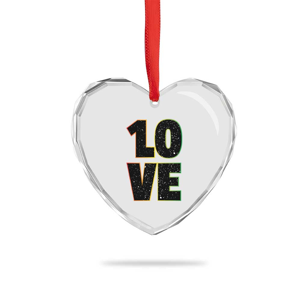 One Love Jamaican Rasta Reggage Music Heart Crystal Glass Ornament TS10 Print Your Wear