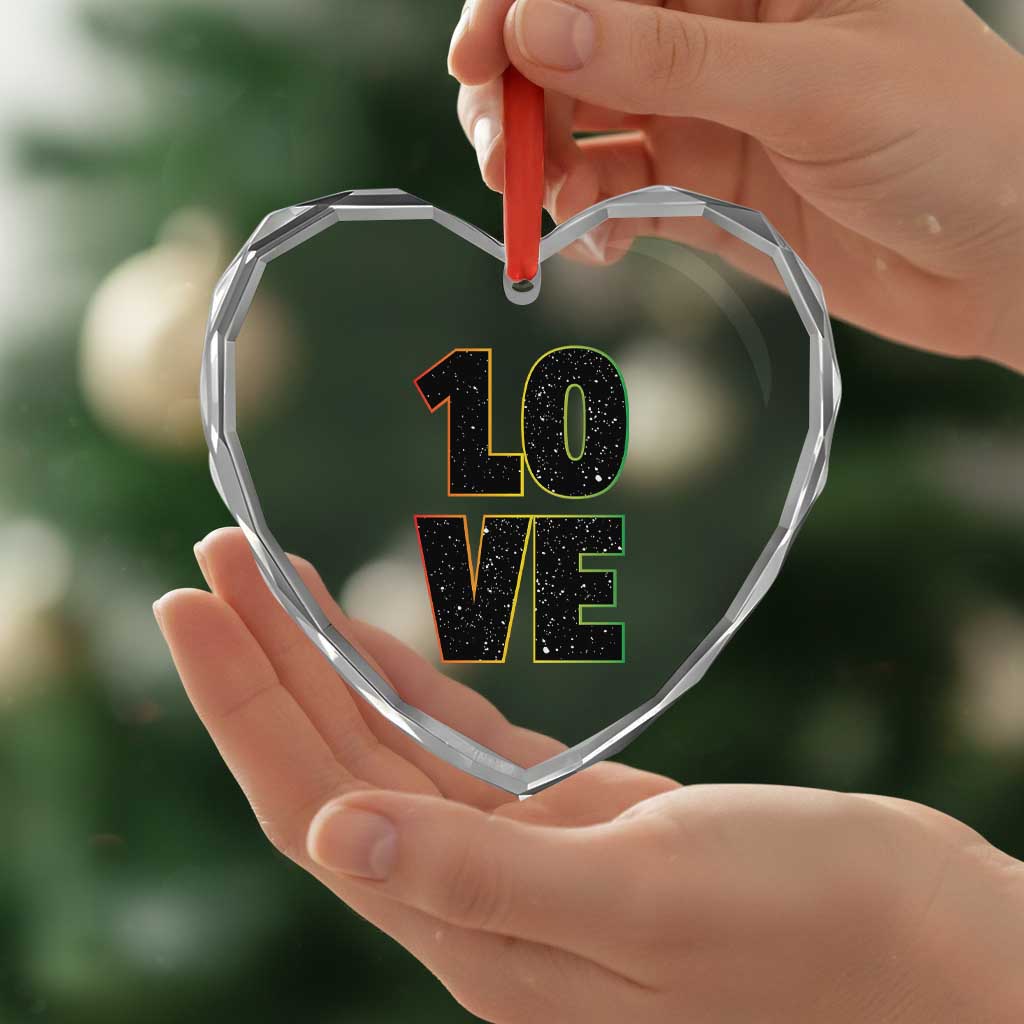 One Love Jamaican Rasta Reggage Music Heart Crystal Glass Ornament TS10 Print Your Wear
