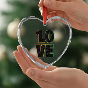 One Love Jamaican Rasta Reggage Music Heart Crystal Glass Ornament TS10 Print Your Wear