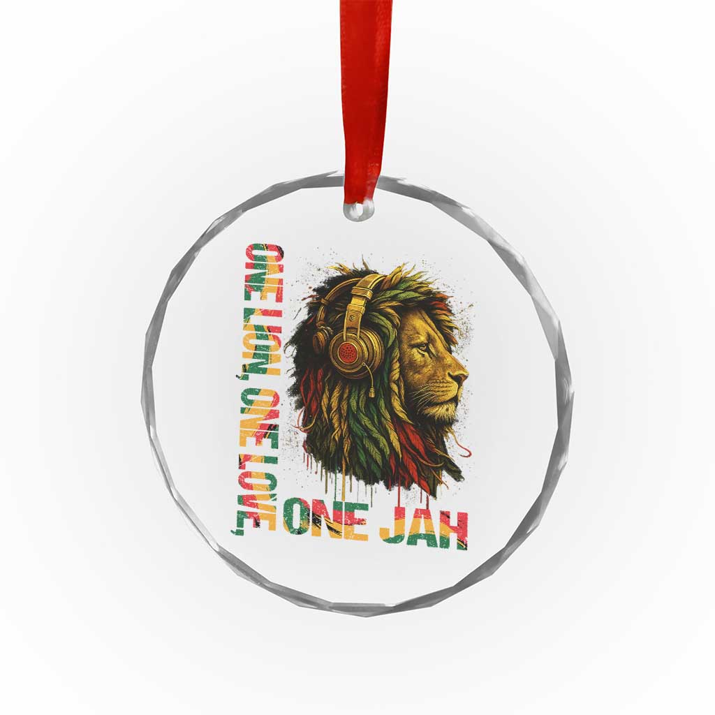 One Love Rasta Lion Crystal Glass Ornament Rastafari Reggae Jamaica Roots Lion of Judah Dreadlocks TS10 Print Your Wear