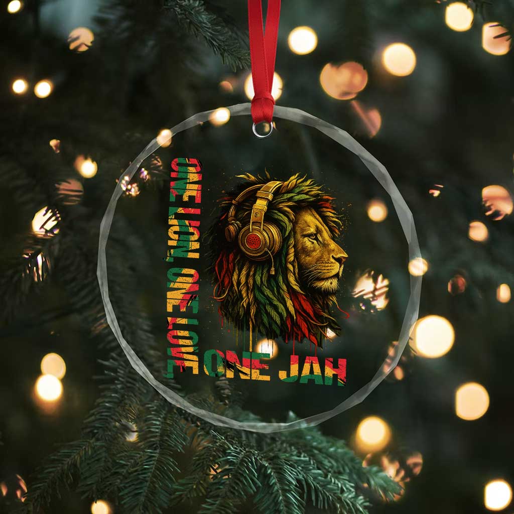 One Love Rasta Lion Crystal Glass Ornament Rastafari Reggae Jamaica Roots Lion of Judah Dreadlocks TS10 Print Your Wear