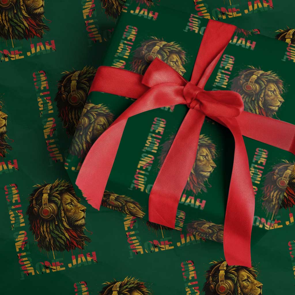 One Love Rasta Lion Wrapping Paper Roll Rastafari Reggae Jamaica Roots Lion of Judah Dreadlocks TS10 Green Print Your Wear
