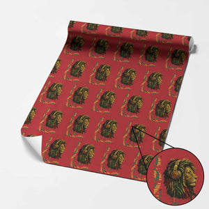 One Love Rasta Lion Wrapping Paper Roll Rastafari Reggae Jamaica Roots Lion of Judah Dreadlocks TS10 Red Print Your Wear