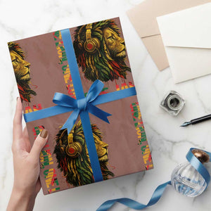 One Love Rasta Lion Wrapping Paper Roll Rastafari Reggae Jamaica Roots Lion of Judah Dreadlocks TS10 Mocha Print Your Wear