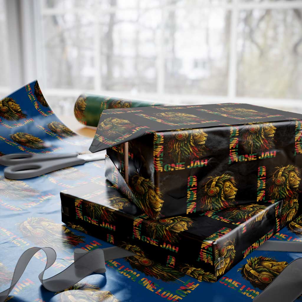 One Love Rasta Lion Wrapping Paper Roll Rastafari Reggae Jamaica Roots Lion of Judah Dreadlocks TS10 Black Print Your Wear