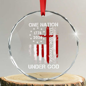 One Nation Under God 250 Years Crystal Glass Ornament 250th Anniversary USA TS11 Transparent Glass 3'' Circle Print Your Wear