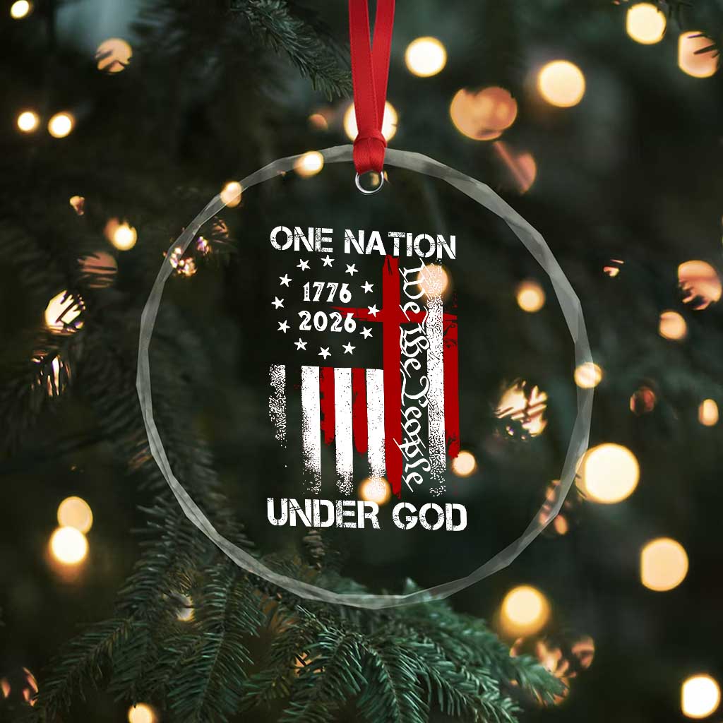 One Nation Under God 250 Years Crystal Glass Ornament 250th Anniversary USA TS11 Print Your Wear