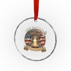 One Nation Under God 250 Years Of Blessing Crystal Glass Ornament Christian Cross Bald Eagle 4th of July TS14 Print Your Wear