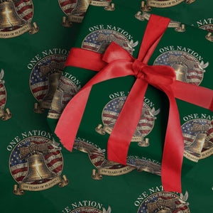 One Nation Under God 250 Years Of Blessing Wrapping Paper Roll Christian Cross Bald Eagle 4th of July TS14 Green Print Your Wear