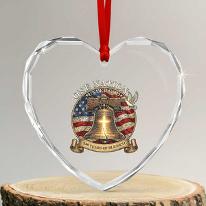 One Nation Under God 250 Years Of Blessing Heart Crystal Glass Ornament Christian Cross Bald Eagle 4th of July TS14 Transparent Glass 3'' Heart Print Your Wear