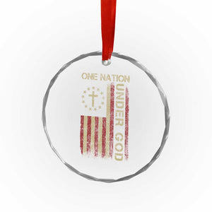 One Nation Under God Crystal Glass Ornament American Flag 4th Of July Patriotic Christian TS10 Print Your Wear