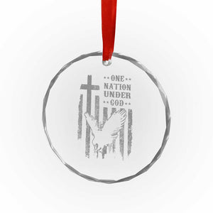 One Nation Under God Crystal Glass Ornament American Flag Bald Eagle 4th Of July Patriotic Christian TS10 Print Your Wear