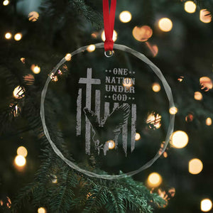 One Nation Under God Crystal Glass Ornament American Flag Bald Eagle 4th Of July Patriotic Christian TS10 Print Your Wear