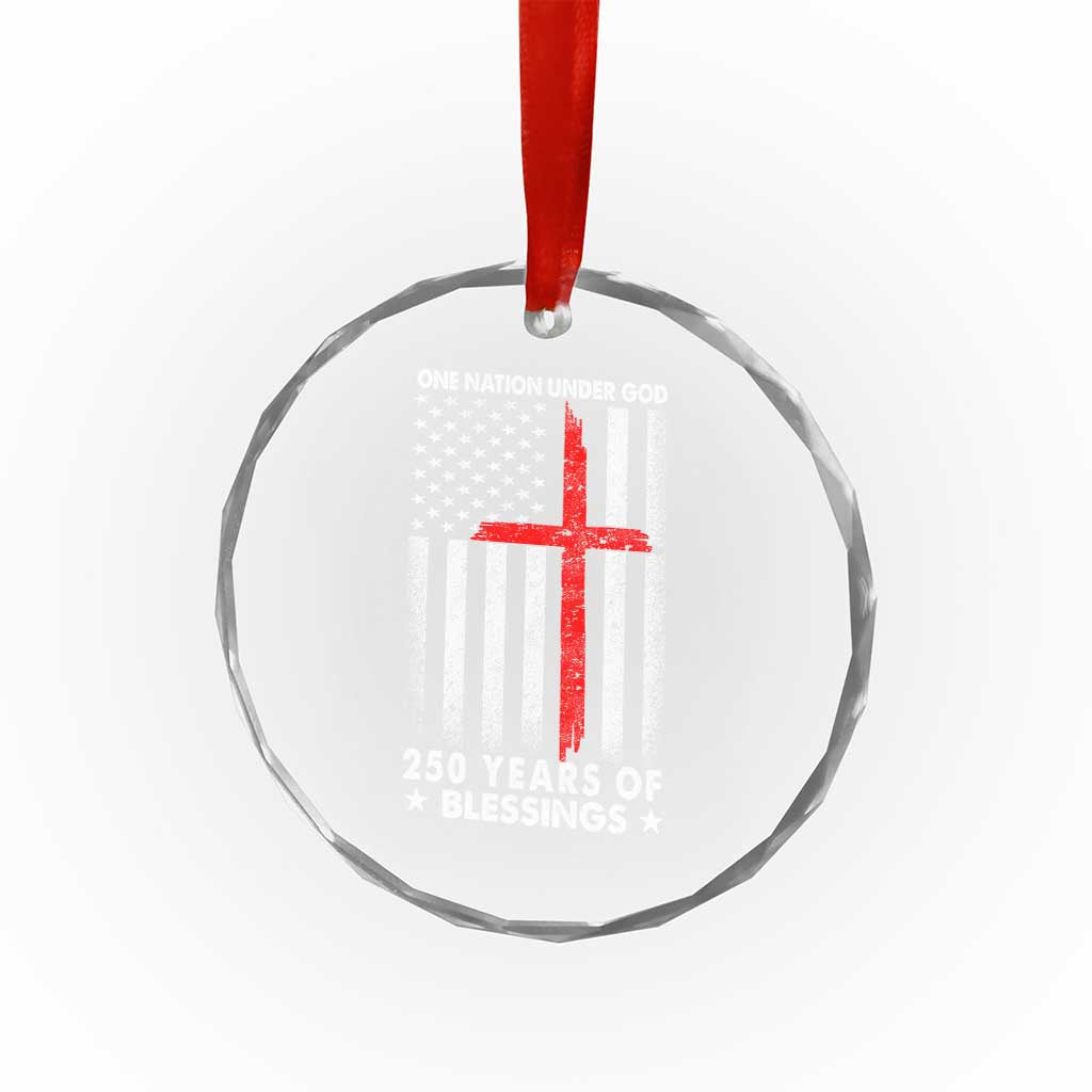 One Nation Under God Crystal Glass Ornament USA 250th Anniversary Patriotic Christian One Nation Under God TS10 Transparent Glass 3'' Circle Print Your Wear