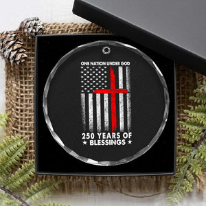 One Nation Under God Crystal Glass Ornament USA 250th Anniversary Patriotic Christian One Nation Under God TS10 Print Your Wear