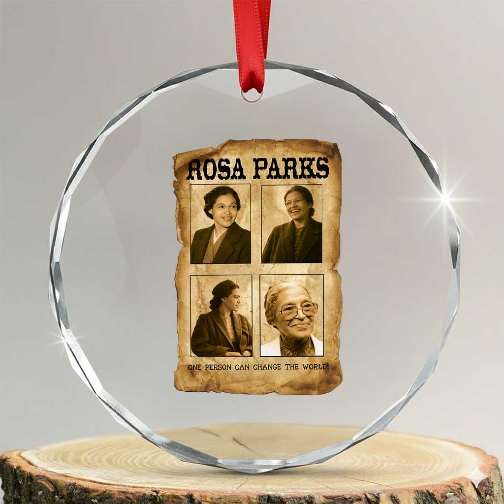One Person Can Change The World Quote Crystal Glass Ornament Rosa Parks Legacy TS12 Transparent Glass 3'' Circle Print Your Wear