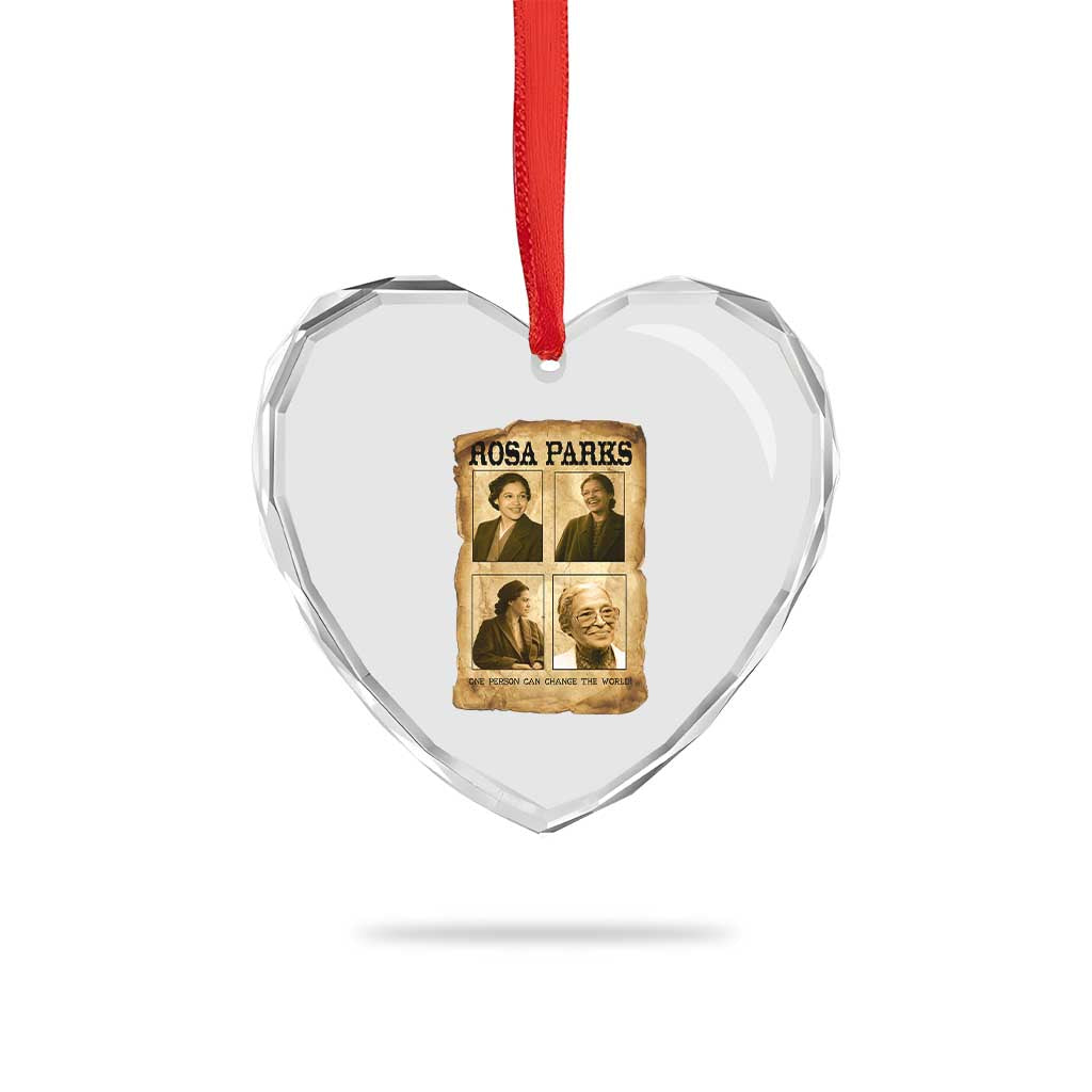 One Person Can Change The World Quote Heart Crystal Glass Ornament Rosa Parks Legacy TS12 Print Your Wear