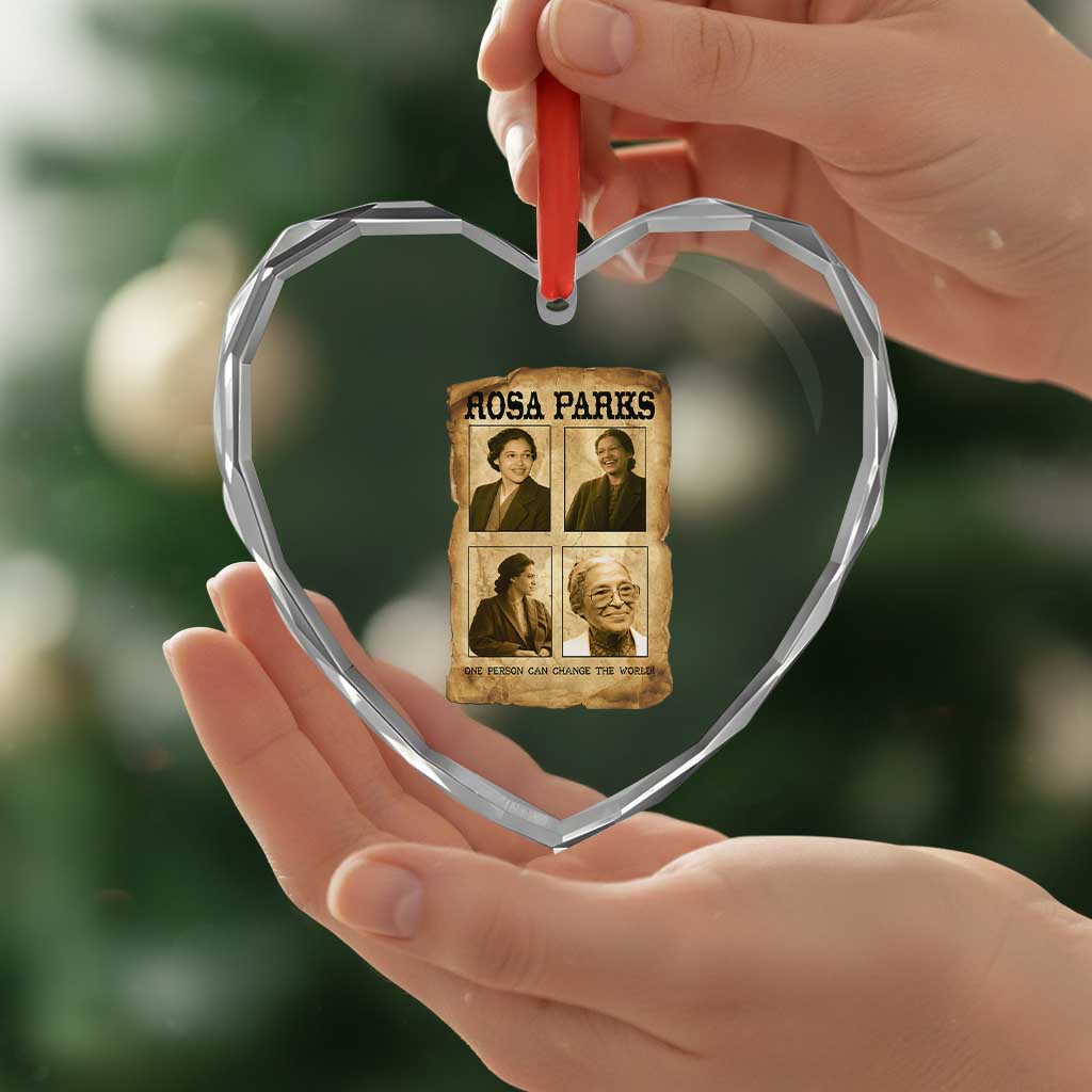 One Person Can Change The World Quote Heart Crystal Glass Ornament Rosa Parks Legacy TS12 Print Your Wear