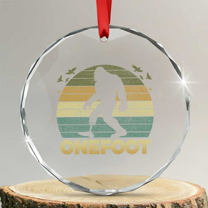Onefoot Leg Amputee Recovery Crystal Glass Ornament Retro One Foot Bigfoot TS10 Transparent Glass 3'' Circle Print Your Wear