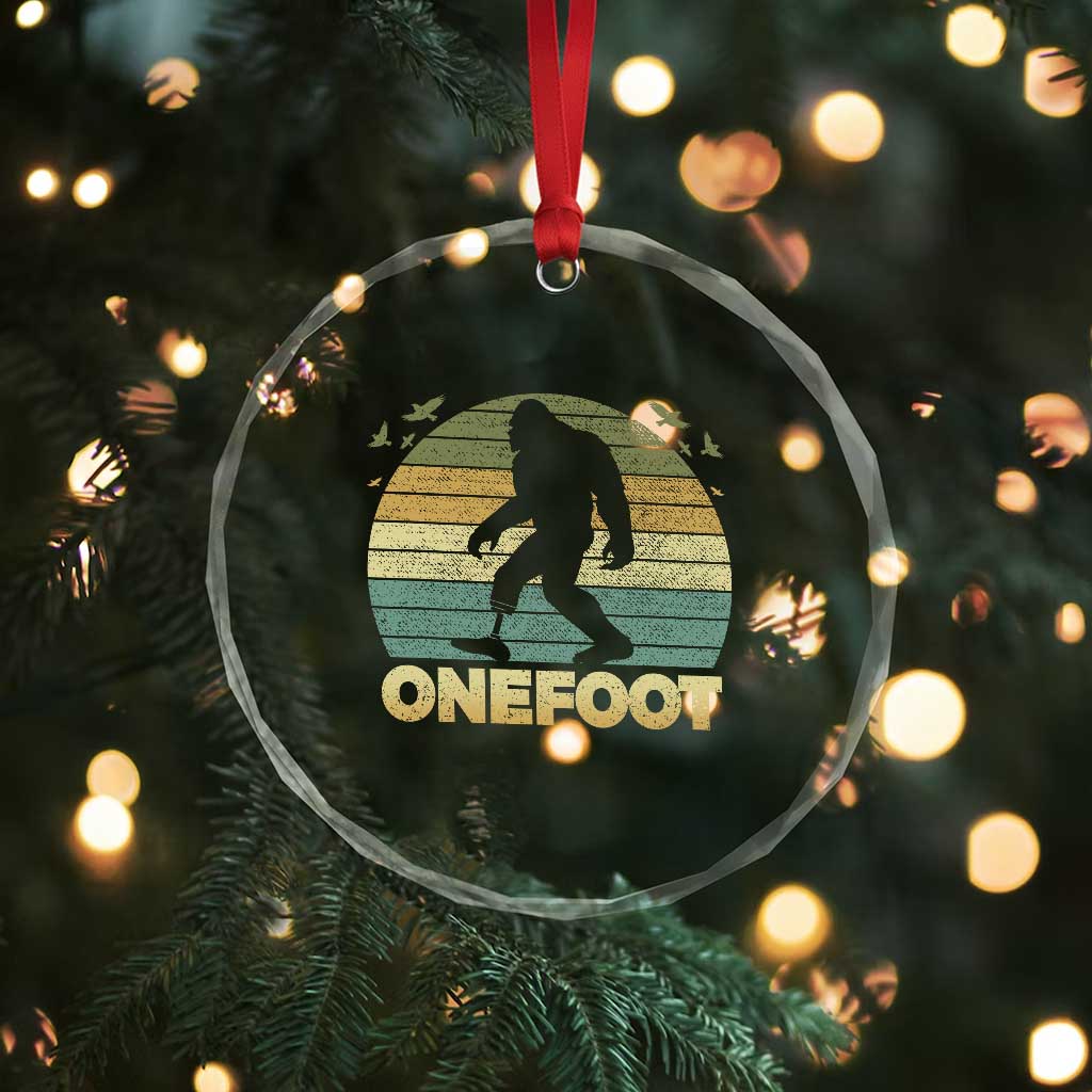 Onefoot Leg Amputee Recovery Crystal Glass Ornament Retro One Foot Bigfoot TS10 Print Your Wear