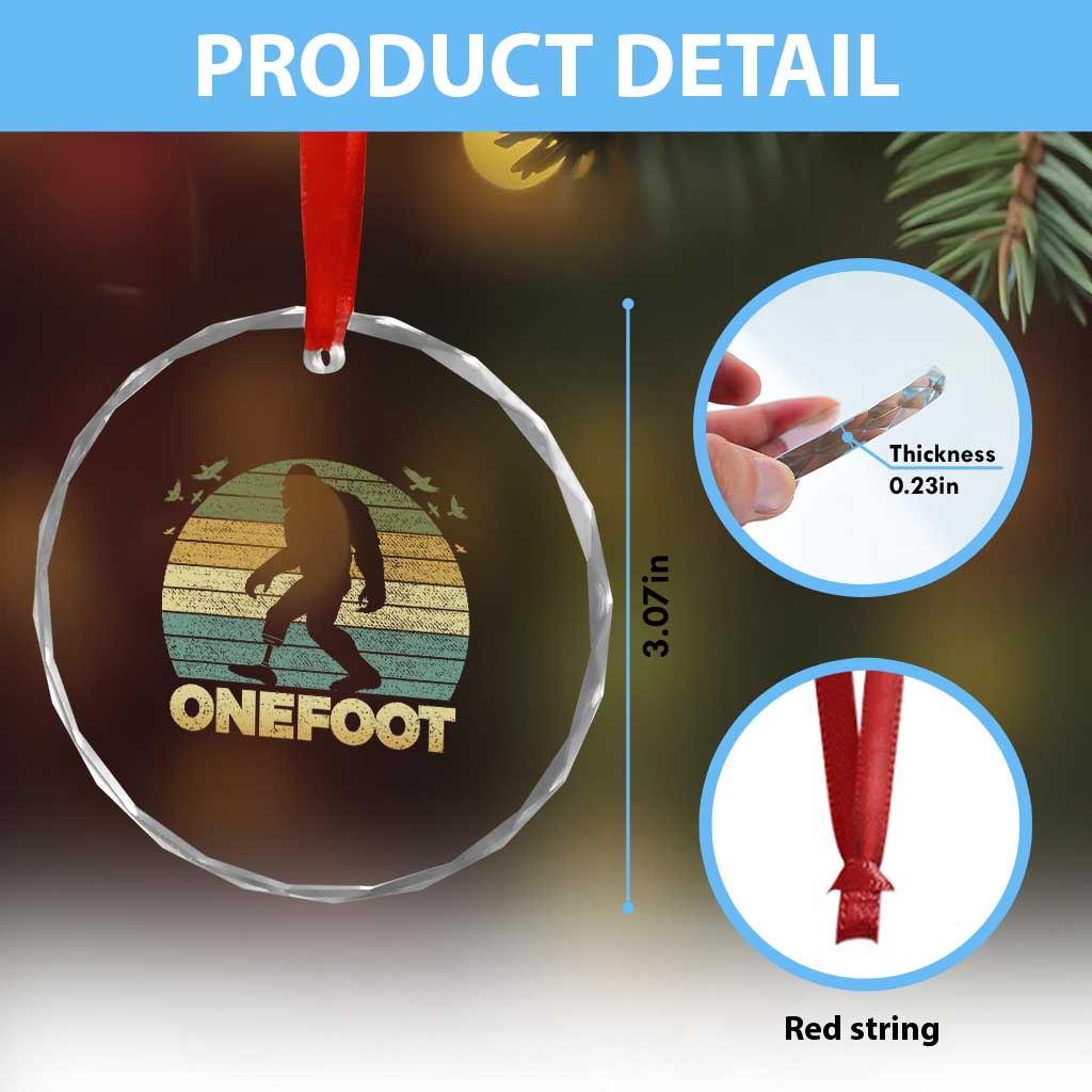 Onefoot Leg Amputee Recovery Crystal Glass Ornament Retro One Foot Bigfoot TS10 Print Your Wear