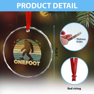 Onefoot Leg Amputee Recovery Crystal Glass Ornament Retro One Foot Bigfoot TS10 Print Your Wear