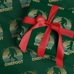 Onefoot Leg Amputee Recovery Wrapping Paper Roll Retro One Foot Bigfoot TS10 Green Print Your Wear