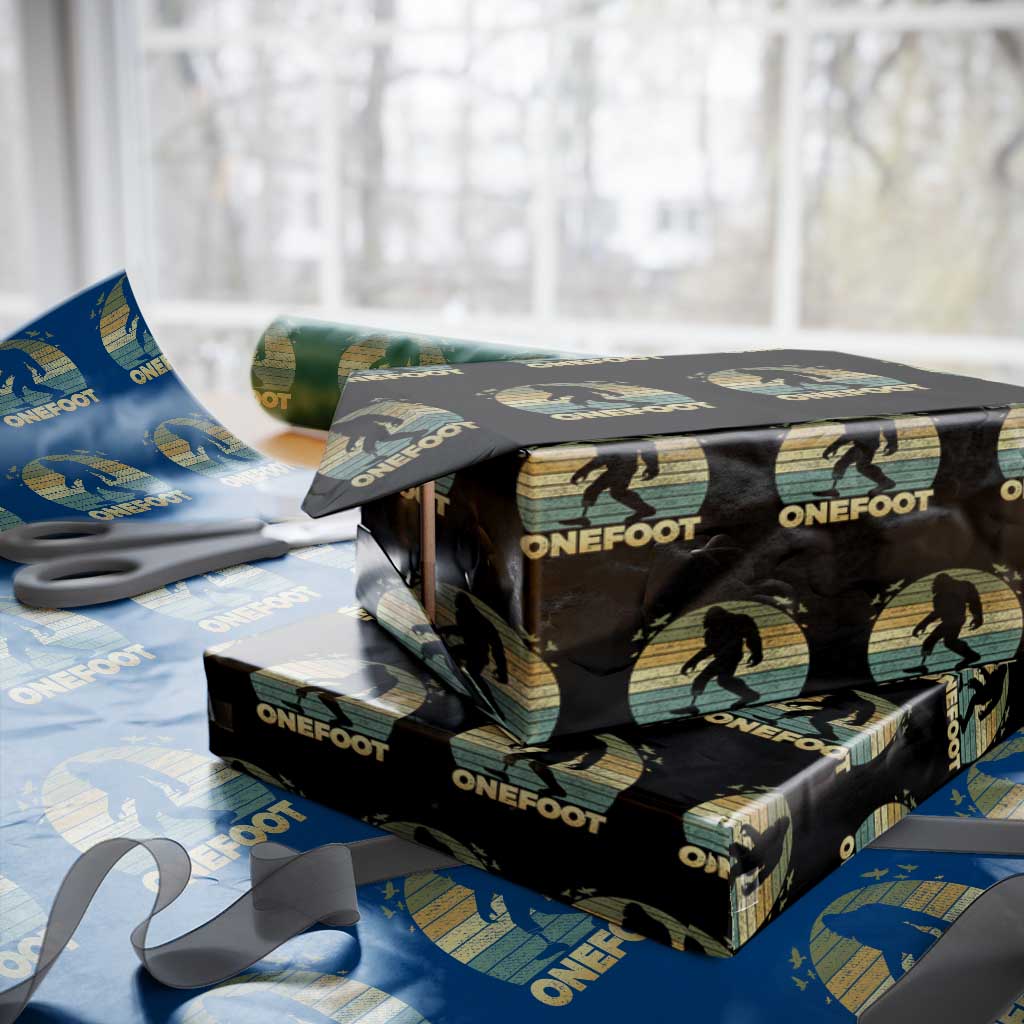 Onefoot Leg Amputee Recovery Wrapping Paper Roll Retro One Foot Bigfoot TS10 Black Print Your Wear