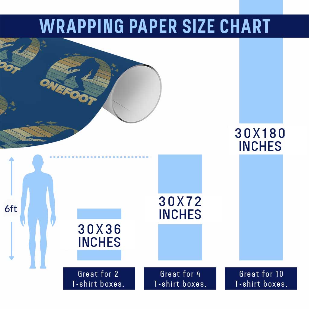 Onefoot Leg Amputee Recovery Wrapping Paper Roll Retro One Foot Bigfoot TS10 Print Your Wear