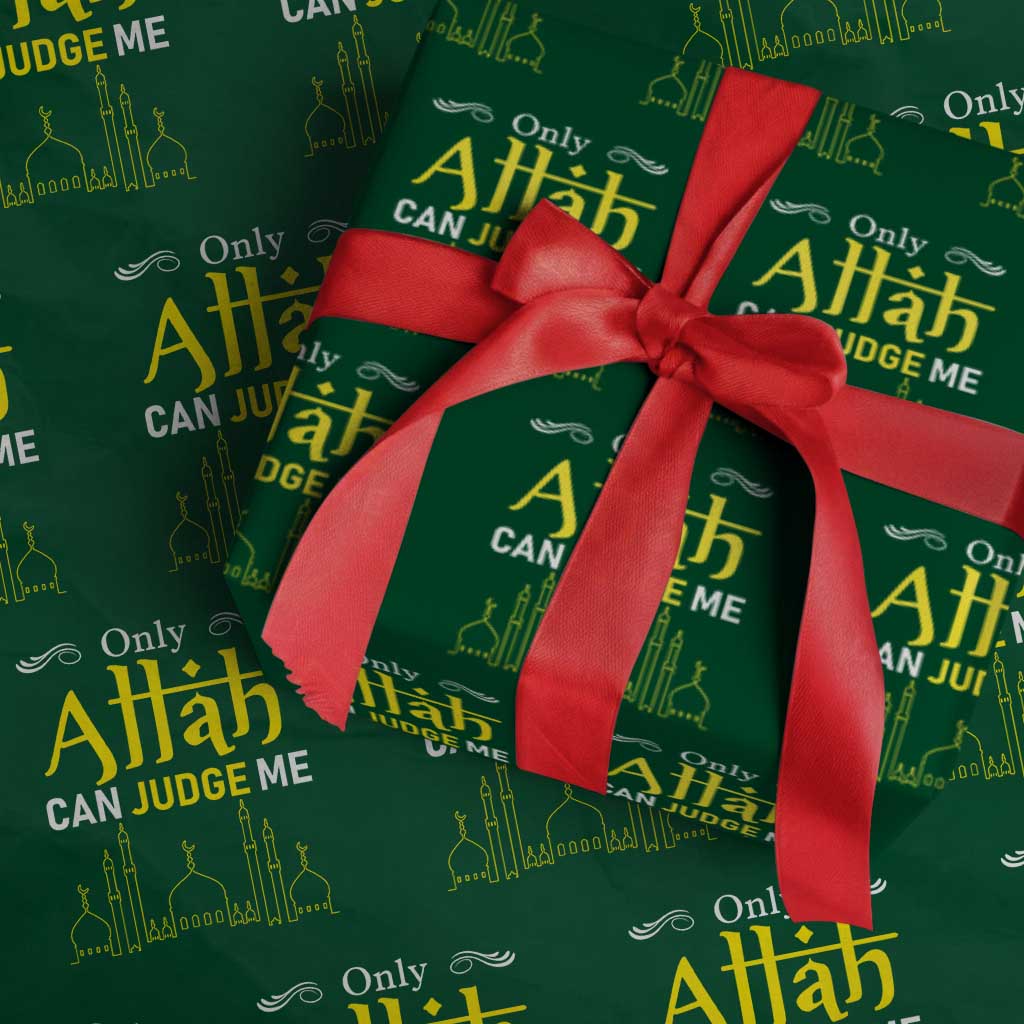 Only Allah Can Judge Me Wrapping Paper Roll Islamic Muslim Ramadan Eid TS02 Green Print Your Wear