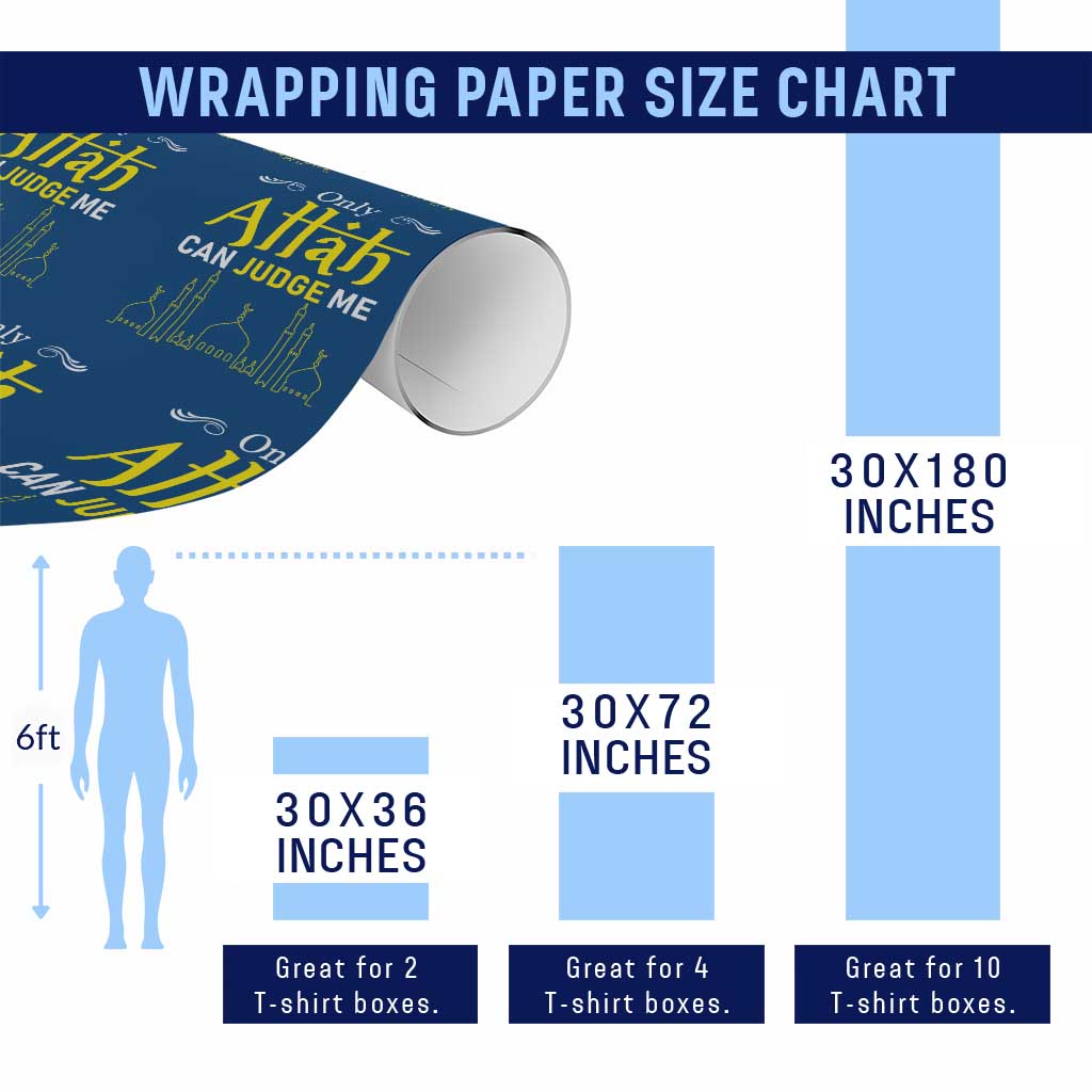 Only Allah Can Judge Me Wrapping Paper Roll Islamic Muslim Ramadan Eid TS02 Print Your Wear