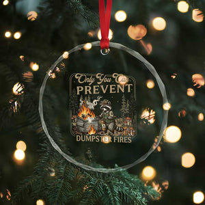 Only You Can Prevent Dumpster Fires Crystal Glass Ornament Funny Raccoon Mental Health Meme TS14 Print Your Wear