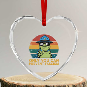 Only You Can Prevent Fascism Heart Crystal Glass Ornament Funny Portland Frog Protest Gift TS12 Transparent Glass 3'' Heart Print Your Wear
